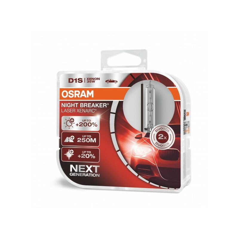 Osram - H.I.D Performance Bulb - D1S up to +200% More Light 35W 85V PK32d-2 - NIGHT BREAKER LASER - 66140XNL-HCB