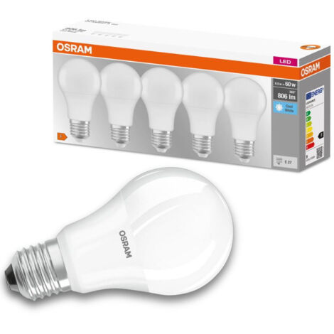 OSRAM HOMELIGHTING 4058075152632 LED EEK F (A - G) E27 Glühlampenform 8.5 W = 60 W Kaltweiß (Ø x L)