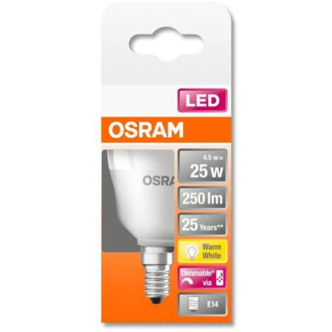 OSRAM HOMELIGHTING 4058075430839 LED CEE G (A - G) E14 forme de poire 4.2 W = 25 W blanc chaud (Ø x L) 40.4 mm x 91 mm 1 pc(s) A679772