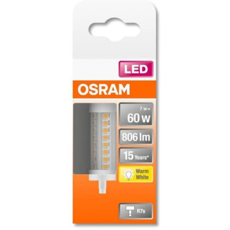 OSRAM HOMELIGHTING 4058075432598 LED CEE E (A - G) R7s forme de cône 7.3 W = 60 W blanc chaud (Ø x L) 29 mm x 78 mm 1 pc(s) A675542