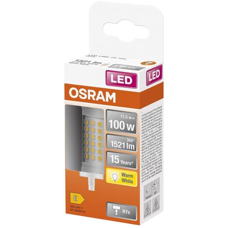 OSRAM HOMELIGHTING 4058075432635 LED CEE E (A - G) R7s forme de cône 11.5 W = 100 W blanc chaud (Ø x L) 28 mm x 78 mm 1 pc(s) A675412