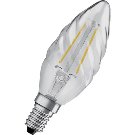 OSRAM HOMELIGHTING 4058075436565 LED CEE F (A - G) E14 forme de flamme torsadée 2.5 W = 25 W blanc chaud (Ø x L) 35 mm x 100 mm 1 pc(s) A679642