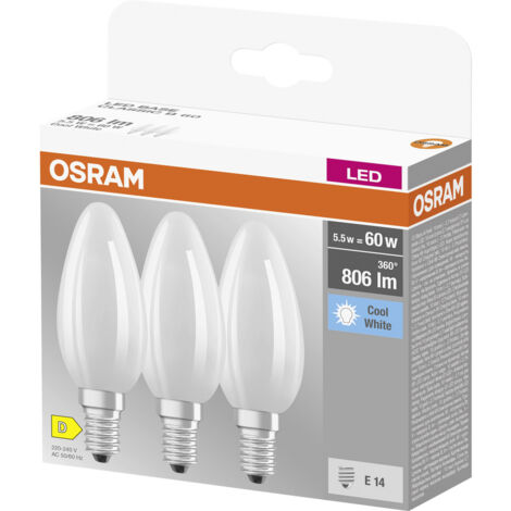 OSRAM HOMELIGHTING 4058075592575 LED EEK D (A - G) E14 Kerzenform 5.5 W = 60 W Kaltweiß (Ø x L) 35 m