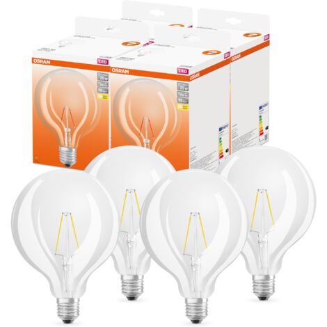 OSRAM Lampada a LED LED Star Globe 125 per base E27, forma del globo, FIL, 250 lumen, bianco caldo, 2700k, sostituzione per lampadine da 25 W convenzionali, non dimmerabile, 4 pacchetti