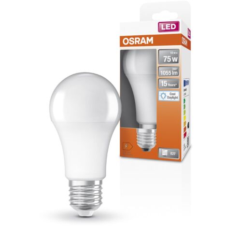 OSRAM Lampada LED Classic A75 Star Classic A75 per presa E27, forma di pera, FR, 1055 lume, luce diurna bianca, 6500k, sostituzione per lampadine da 75 W venzionali, non dimmerabile, pacchetto da 6