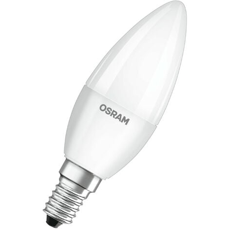 OSRAM Lampada LED - E14 - Bianco freddo - 4000 K - 5,50 W - Sostituisce lampade ad incandescenza 40W - opaca - LED BASE CLASSIC B - Confezione da 4