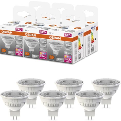 OSRAM Lampada LED LED SPOT MR16 45 con riflettore, GU5.3, 5.6W, 550lm, 2700K-6500K, scelta tra tre tonalità di luce bianco caldo, freddo, luce diurna, basso consumo energetico, lunga durata
