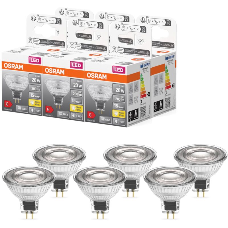 Image of OSRAM Lampada LED LED SPOT MR16 GL 20 con riflettore, a bassa tensione, attacco retrofit GU5.3, 2.6W, 200lm, 2700K, luce bianca calda, basso consumo