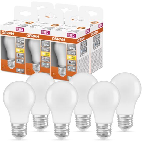 OSRAM Lampada LED SUPERSTAR+ CLASSIC A 40 FR, attacco E27, goccia, 4.9W, 470lm, 2700K, luce bianca calda, componente blu e affaticamento visivo notevolmente ridotti, consumo energetico molto basso