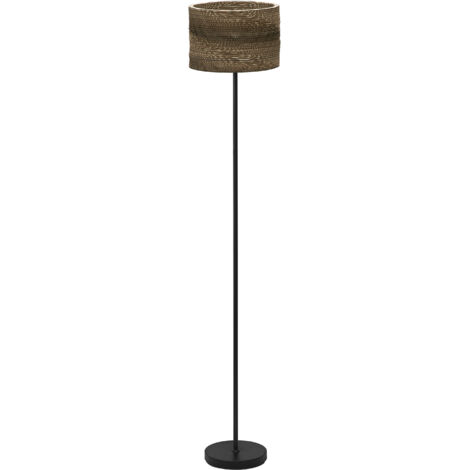OSRAM Lampadaire Decor Cardboard Cylinder marron en carton ondulé, E27, 1600 mm de hauteur, abat-jour en matériau recyclé, durable grâce à sa source lumineuse remplaçable, montage simple