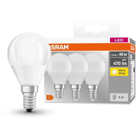 Osram Lampadina LED a Goccia, Luce Calda, E14, 40 W Equivalenti