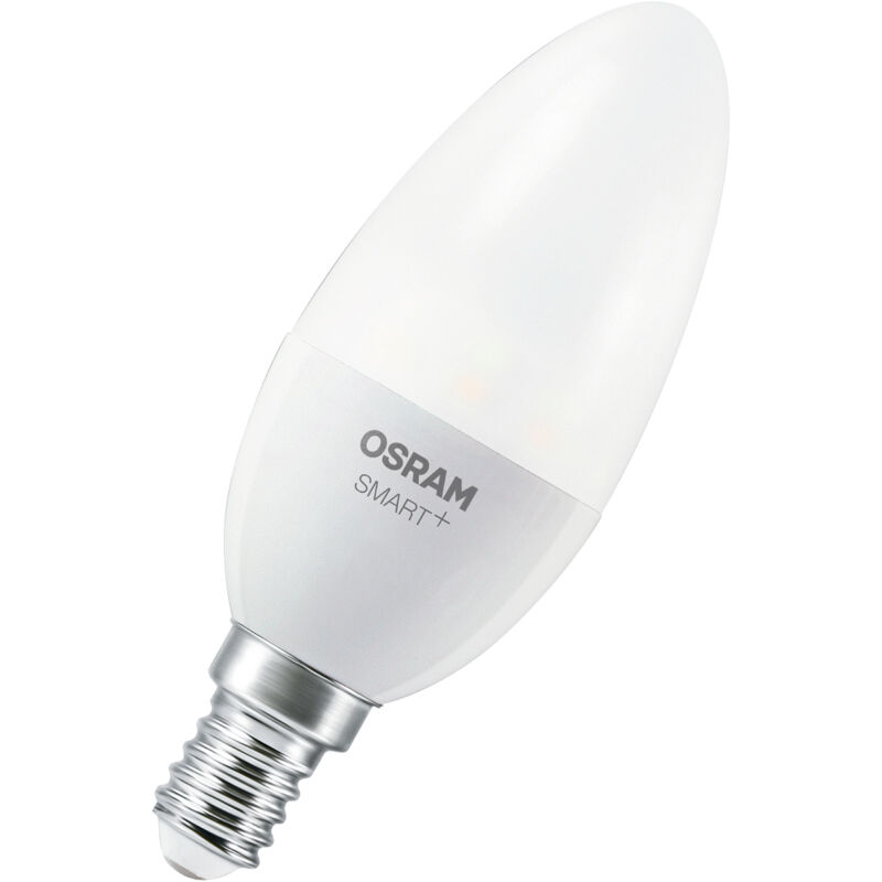 OSRAM Lampe LED SMART B40 forme bougie E14, 4,9 W ZigBee 3.0, intensité variable 2700 K blanc chaud, contrôle par application, Alexa, Smart Home OSRAM Lampe LED SMART B40 forme bougie E14, 4,9 W ZigBee 3.0, intensité variable 2700 K blanc chaud, contrôle par application, Alexa, Smart Home