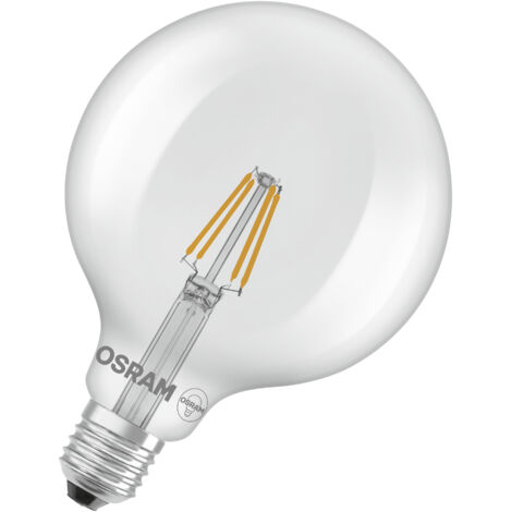 OSRAM Lampe LED  Star Globe G125 40 Filament, 2700 K blanc chaud, 3,4 W, E27, transparente, 470 lm, 15 000 h, pour luminaires suspendus, grande forme sphérique