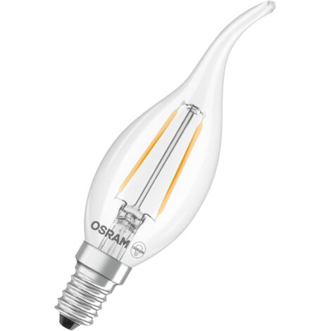 OSRAM Lampe LED Star Windstoß BA25 Filament, 2700 K blanc chaud, 1,8 W, E14, transparente, 250 lm, 15 000 h, pour lustres, luminaires décoratifs