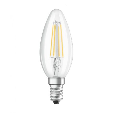 OSRAM Lampe LED Superstar à intensité variable avec un rendu des couleurs particulièrement élevé (CRI90), E14-base, Aspect filament ,Blanc froid (4000K), 470 Lumen,Remplacement de 40W-Ampoules 1-Pack