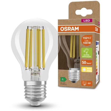 OSRAM LED a risparmio energetico, lampadina a filamento, E27, bianco caldo (3000K), 7,2 watt, sostituisce la lampadina da 100W, altamente efficiente e a risparmio energetico, confezione da 6 pezzo