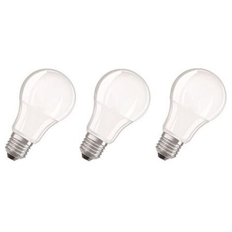 Osram LED Base Classic A Lampadina E27, 8.5W, 60 W, Luce Bianco Caldo, Confezione con 3 pezzi