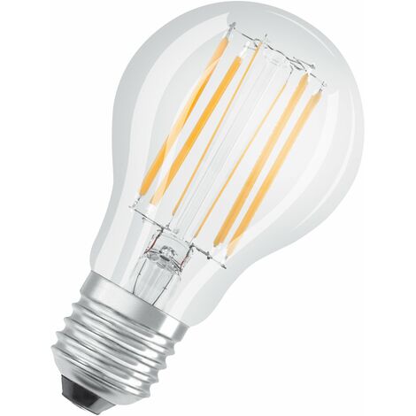 OSRAM LED BASE Classic A75, ampoules LED à filament clair en verre pour culot E27, forme ampoule, blanc froid (4000K), 1055 lumens, remplace les ampoules classiques de 75W, boîte de 3