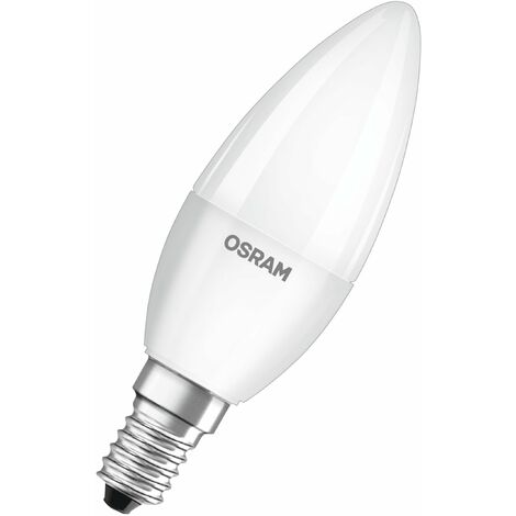 OSRAM LED BASE Classic B40, ampoule LED à filament dépoli en verre pour culot E14, forme bougie, blanc froid (4000K), 806 lumens, remplace les ampoules classiques 40W, boîte de 3 - Weiß