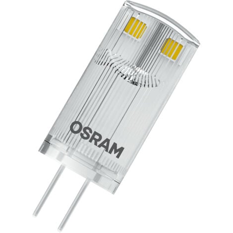 OSRAM LED BASE PIN G4 12 V / Lampada LED: G4, 0,90 W, 10W equivalenti, chiara, bianco caldo, 2700 K, Confezione da 3