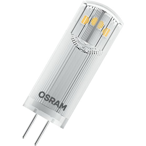 OSRAM LED BASE PIN G4 12 V / Lampada LED: G4, 1,80 W, 20W equivalenti, chiara, bianco caldo, 2700 K, - Confezione da 3
