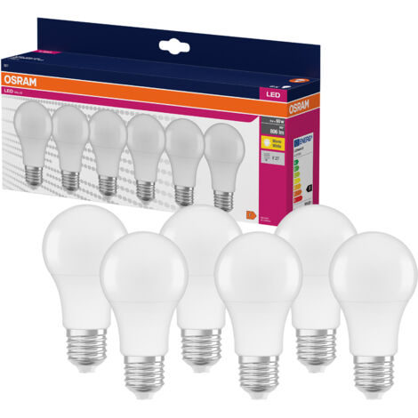 OSRAM LED-Lampe A60 matt, 6 Stück, E27, 8 W, 806 lm, 2700 K