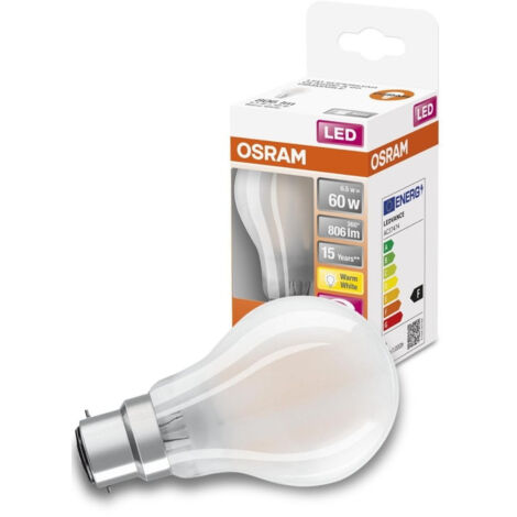 Osram LED Lampe ersetzt 60W B22D Birne - A60 in Weiß 6,5W 806lm 2700K dimmbar 1er Pack
