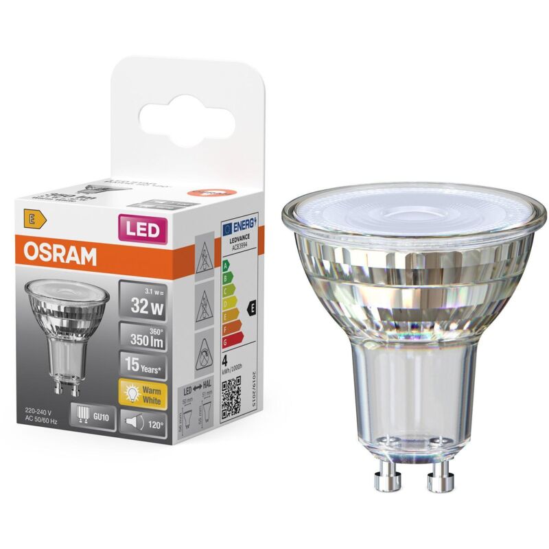 Osram Led-lampe Star, Gu10, 3.1 W, 2700 K, Eek, E, 350 Lm, Ip20, Warmweiß
