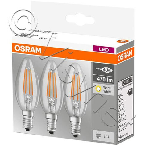 Osram - led retrofit classic b 4w/827 230v e14 pack de 3 pcs -