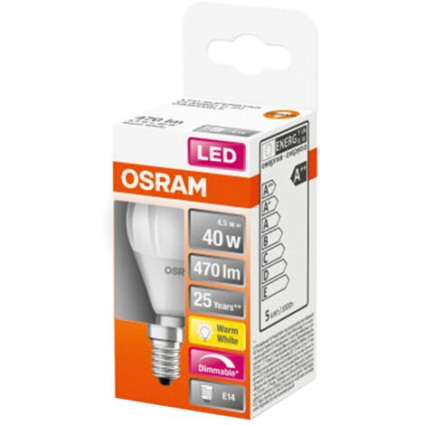 OSRAM - Led sphérique dépoli 5.5w dim e14 470lm 2700K bte 1