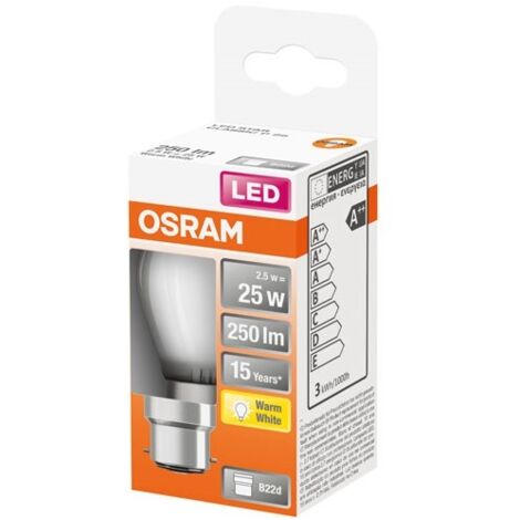 OSRAM - Led sphérique verre dépoli 2.5w b22 250lm 2700K chd bte 1