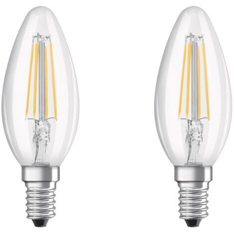 OSRAM LED STAR CLASSIC B 40 BOX Kaltweiß Filament Klar E14 Kerze Doppelpack, 435261