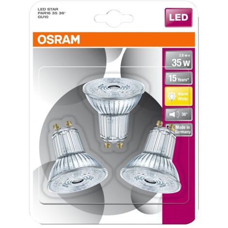 Osram - led star par16 3,3w/827 230v gu10 blister van 3 lampen - 4052899388192 - 4052899388192
