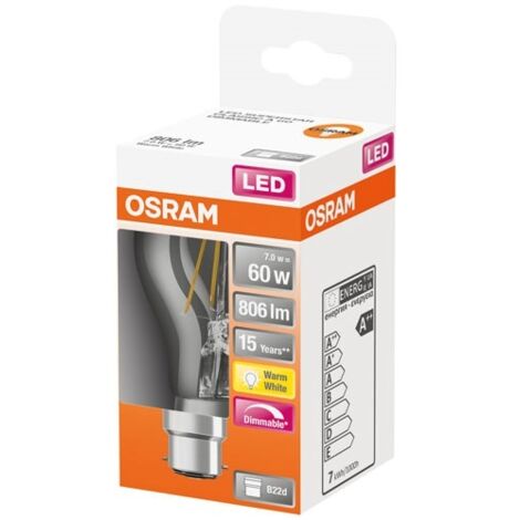 OSRAM - Led std clair filament variable 7w b22 806lm 2700K chd bte 1