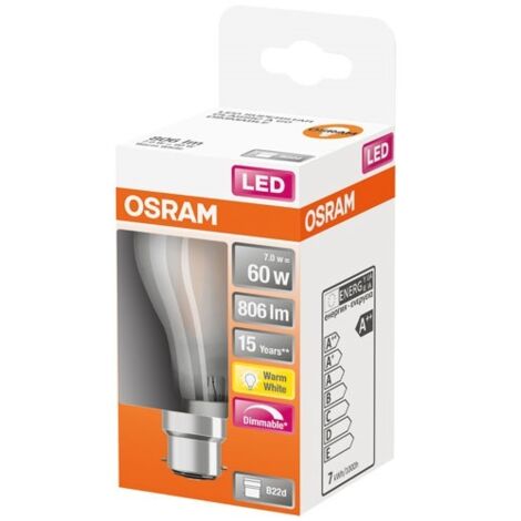 OSRAM - Led std verre dépoli variable 7w b22 806lm 2700K chd bte 1