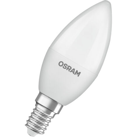 OSRAM LED Superstar Classic LED-Lampe in B-Kolbenform mit drei Lichtszenen Relax, Active, Sleep. Aus gefrostetem Kunststoff, 4.9W, E14 Fassung, Farbtemperatur 2700-4000 K, steuerbar über Wandschalter.