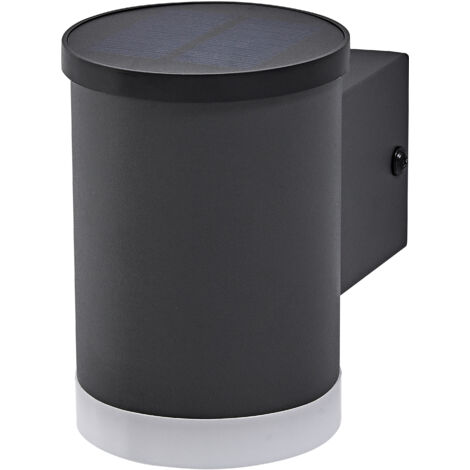 OSRAM Luminaire extérieur ENDURA STYLE SOLAR OXFORD, 0,5W, 50lm, applique murale, gris foncé, éclairage indirect, batterie rechargeable, IP44, température de couleur 3000K, ton blanc chaud