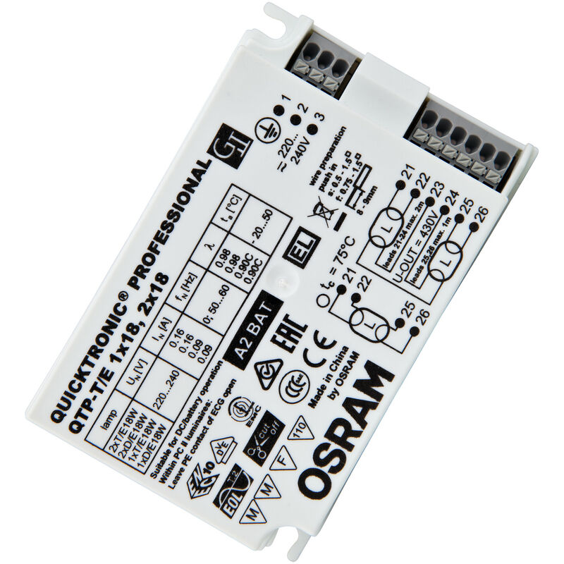 Ledvance/ Osram QuickTronic qtp cfl qtp-t/e 1X18,2X18/220-240V (LVE-4008321537065)