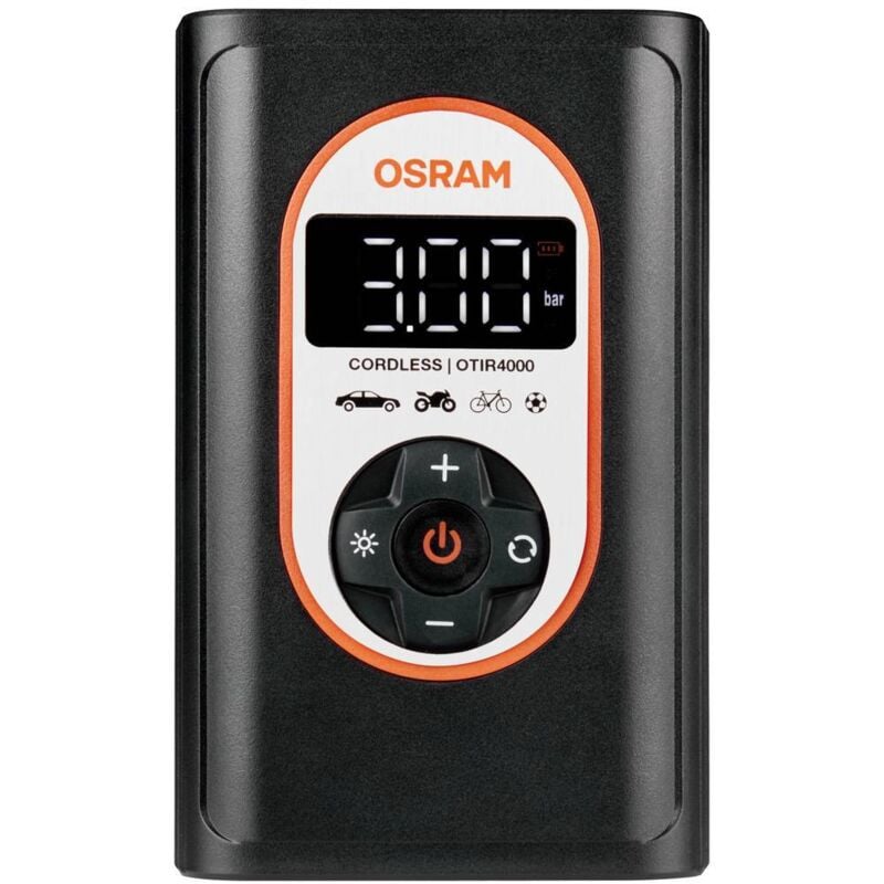 Compresseur Osram TYREinflate 4000 OTIR4000 8.3 bar sacoche ou coffret de rangement, coupure automatique, avec lampe de