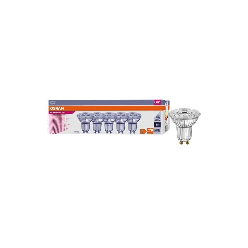 Osram - Spot par 16 led 36° 4.5 w GU10 blanc chaud boite de 5