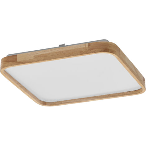 OSRAM Plafonnier LED ORBIS Alicia avec décor bois, 16 W, 1000 lm, 3000 K, 292 x 292 mm, blanc chaud agréable, gradation par clic, protection IP20, vis de montage et chevilles incluses