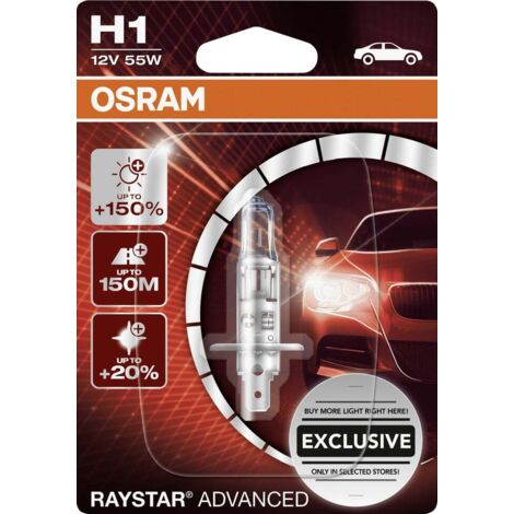Osram Scheinwerferlampe H1 Raystar Advanced 2 Stück Scheinwerferlampe