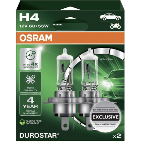 Osram Scheinwerferlampe H4 Durostar 2.0 2 Stück Scheinwerferlampe