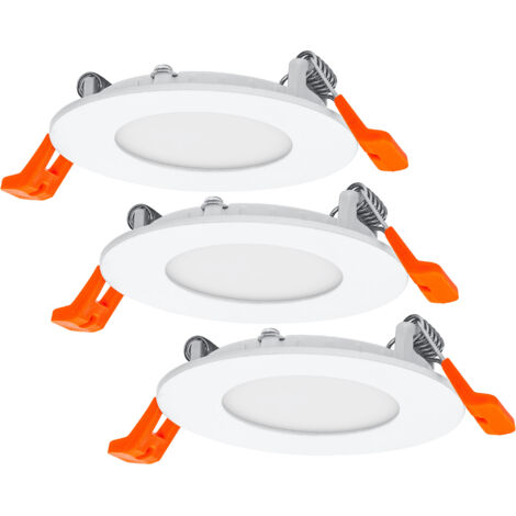 OSRAM Spot encastré LED, ultra-fin, 4,5W, 720 lm, 3000K, IP20, blanc chaud, Ø 85 mm, 3 pièces