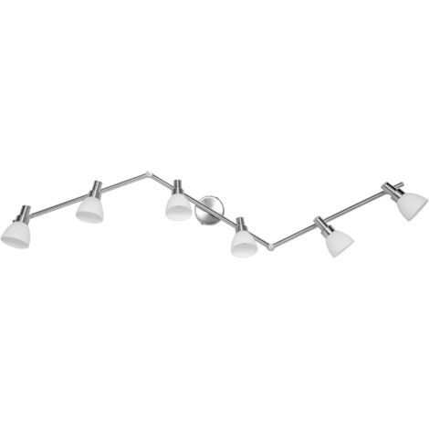 OSRAM Spot LED G9 6 têtes, lumière blanc chaud (2700 K), LED OSRAM, 11,4W, orientable, diffuseurs en verre, design nickel, 1200lm