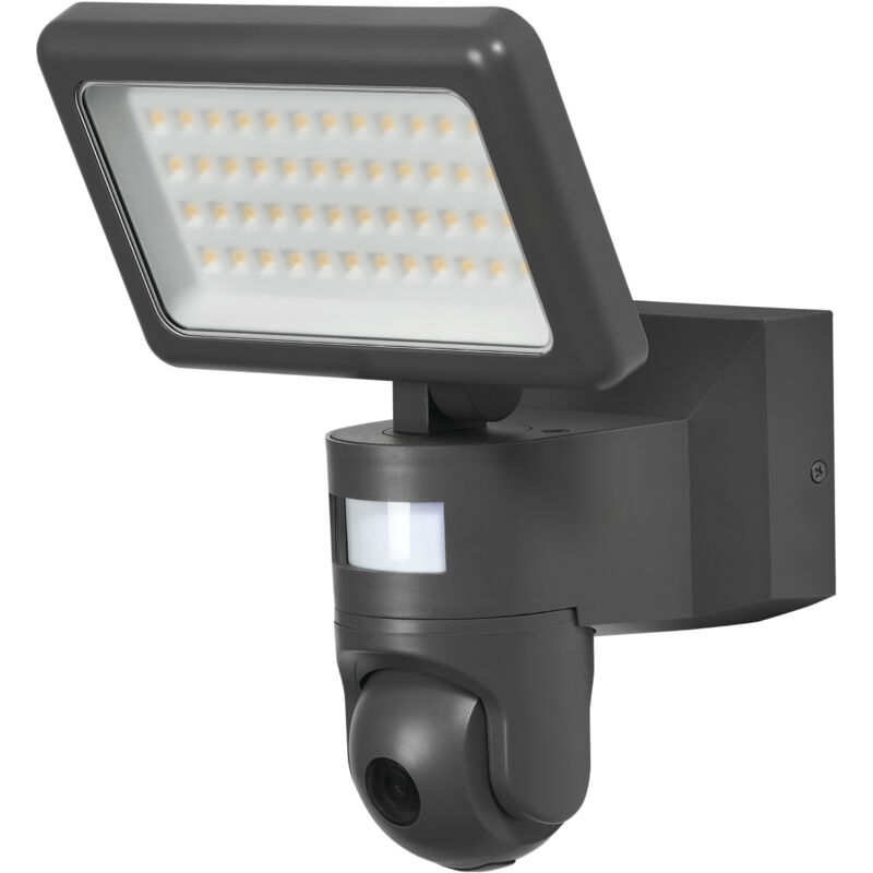 Spot smart+ WiFi avec caméra hd, lumière blanc chaud (3000 k), projecteur avec capteur de mouvement et de lumière du jour, 2000 lumens, dimmable,