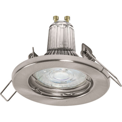 OSRAM spots encastrables plafond avec ampoules GU10 LED 3x2.6W, nickel brossé, protection IP20 pour l'intérieur