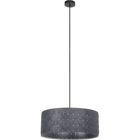 OSRAM Suspension Decor Felt Weaving gris foncé en feutre et métal, 3 X E27, 480 mm, éclairage chaleureux grâce à l’abat-jour tissé, durable grâce à sa source lumineuse remplaçable, montage simple