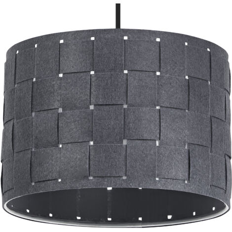 OSRAM Suspension Decor Felt Weaving gris foncé en feutre et métal, E27, diam. 280 mm, éclairage chaleureux grâce à l’abat-jour tissé, durable grâce à sa source lumineuse remplaçable, montage facile