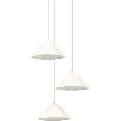 OSRAM Suspension Decor Lotus Leaf blanche en métal et papier mâché, E14, longueur 1562 mm, abat-jour en matériau recyclé, durable grâce à sa source lumineuse remplaçable, montage facile